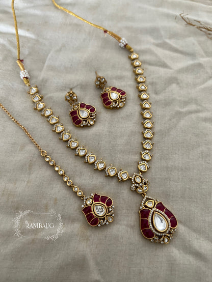 Vanshika Festive Latest Gold Plated Polki Necklace Pendant Set By Ranibaug | Diwali Wedding 2025