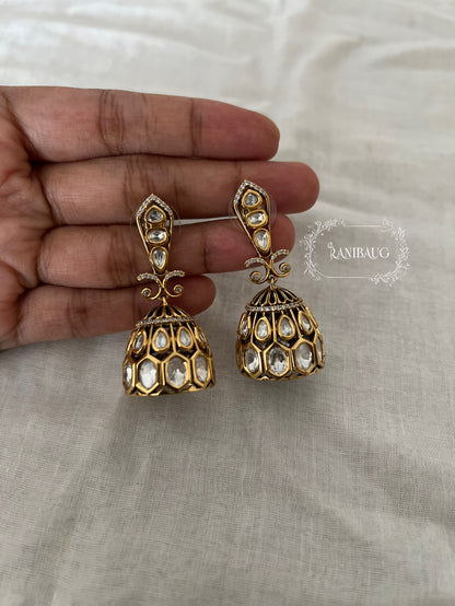 Varika Polki Kundan Traditional Festive Jhumkas By Ranibaug