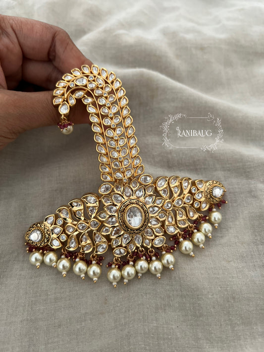 Vasu Heritage Tradiotional Indian Premium Gold Finish Kundan Studded Royal Kalgi For Groom By Ranibaug