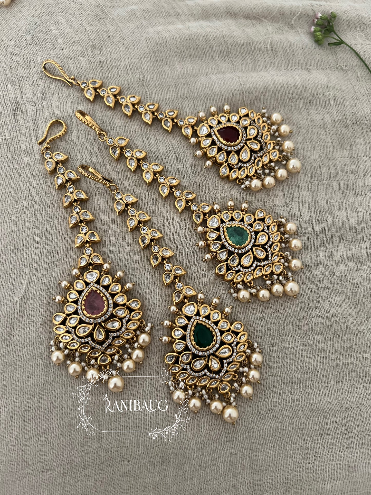 Vidhi Gold Plated Kundan Studded Maang Tikka By Ranibaug