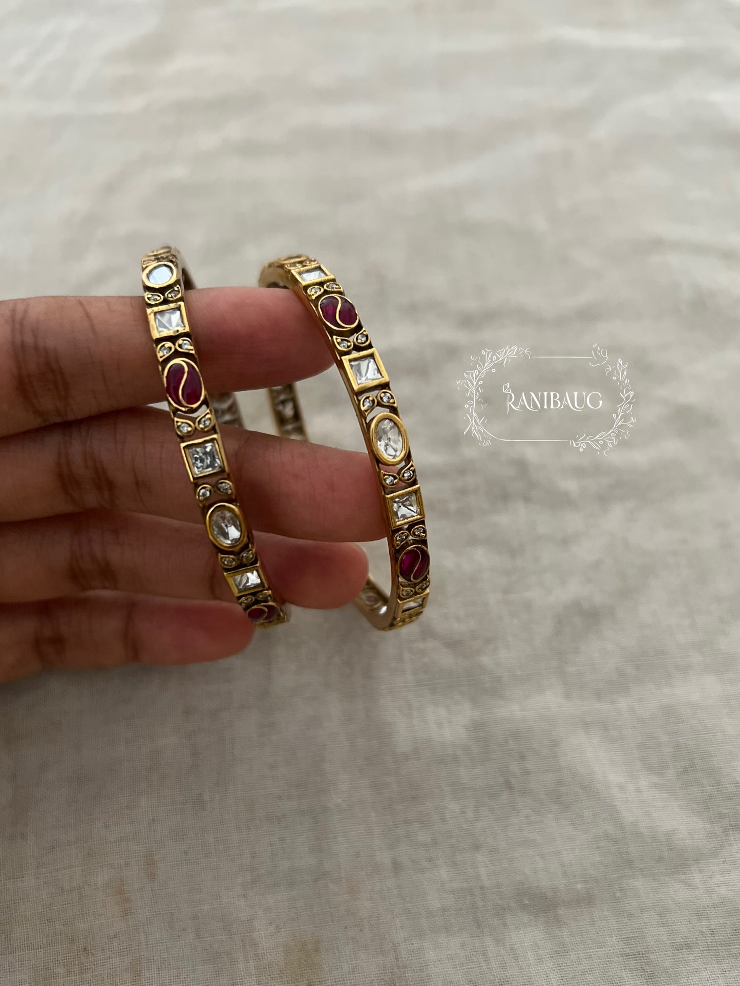 Vihana Polki Designer Leaf Motifs Statement Bangles Jewelry By Ranibaug