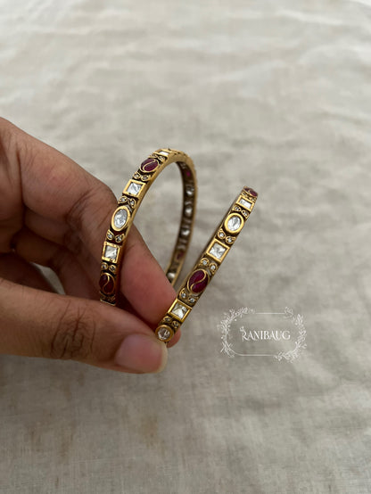 Vihana Polki Designer Leaf Motifs Statement Bangles Jewelry By Ranibaug