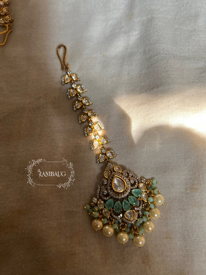 Virana Royal Polki Kundan Premium Gold finish Maang Tikka By Ranibaug