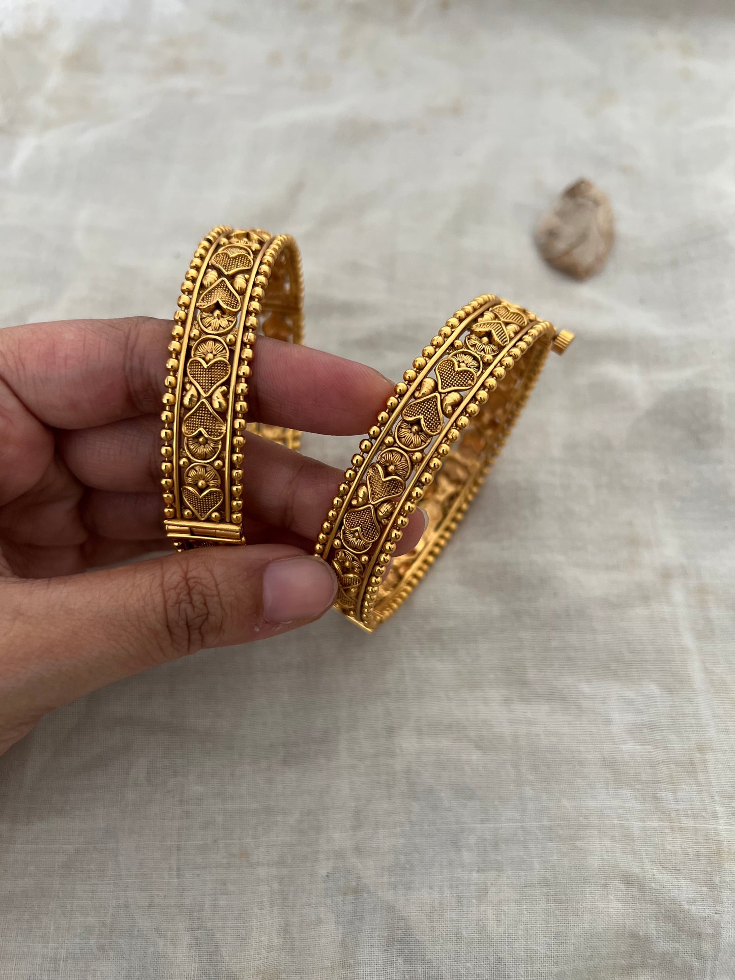 Vrinda Heritage Temple Kada Bangles Gold By Ranibaug