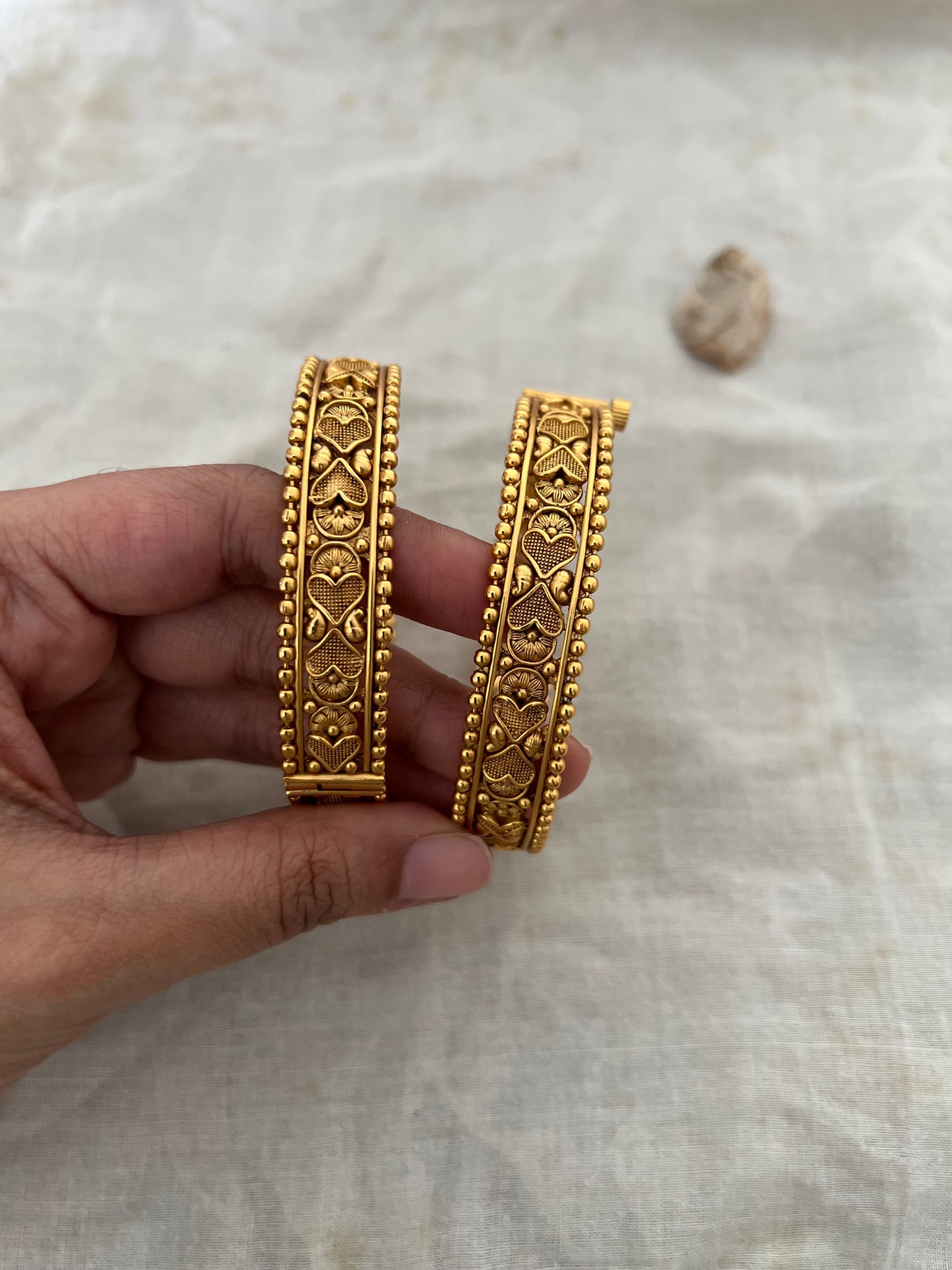 Vrinda Heritage Temple Kada Bangles Gold By Ranibaug