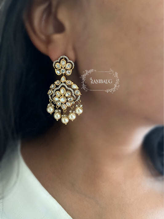 Samyati Cute Diamond And Pearl Earrings | Ranibaug