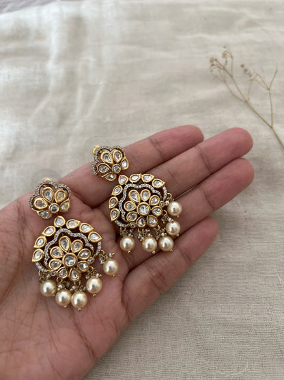 Samyati Cute Diamond And Pearl Earrings | Ranibaug