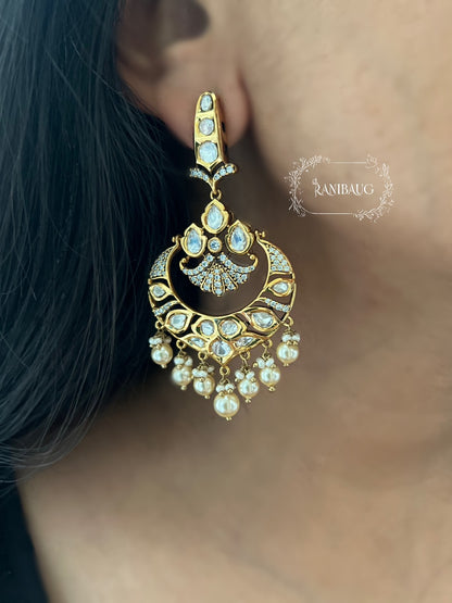 Ranibaug Shringar Polki Gold Earrings Dangler