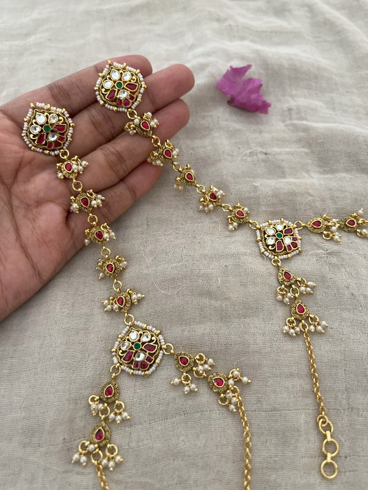 Pukhraj Gold Traditional Indian Kundan Hathphool For Women | Ranibaug