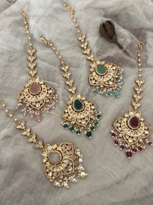 Rita Gold Plated Kundan Maang Tikka By Ranibaug
