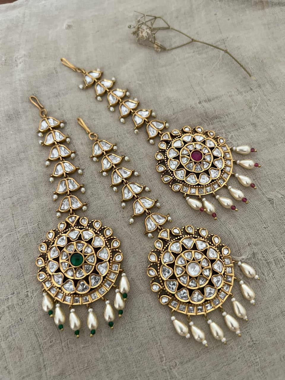 Suman Gold Plated Kundan Maang Tikka For Wedding By Ranibaug
