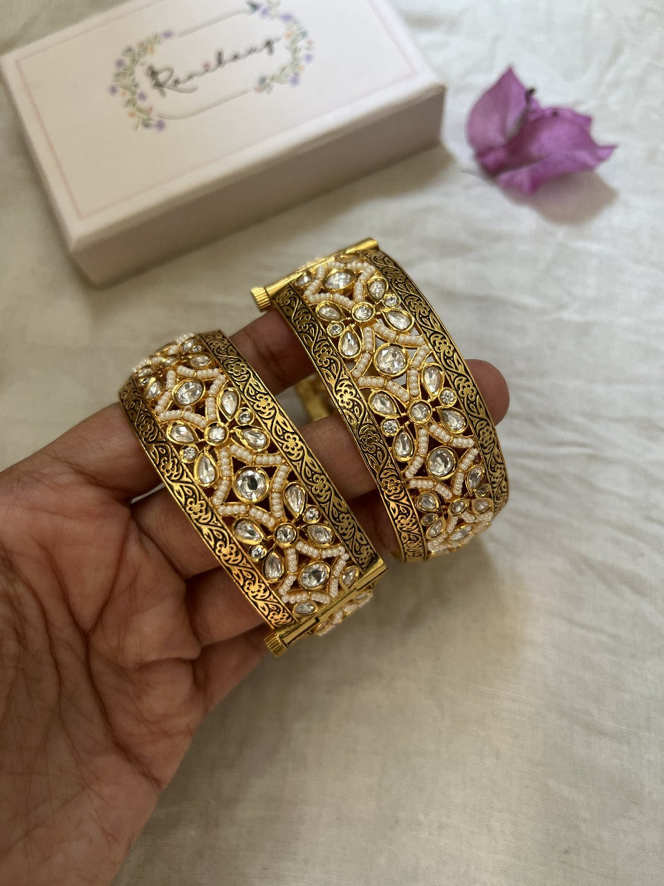 Krisha Latest Unique Kundan Bangle Designs By Ranibaug