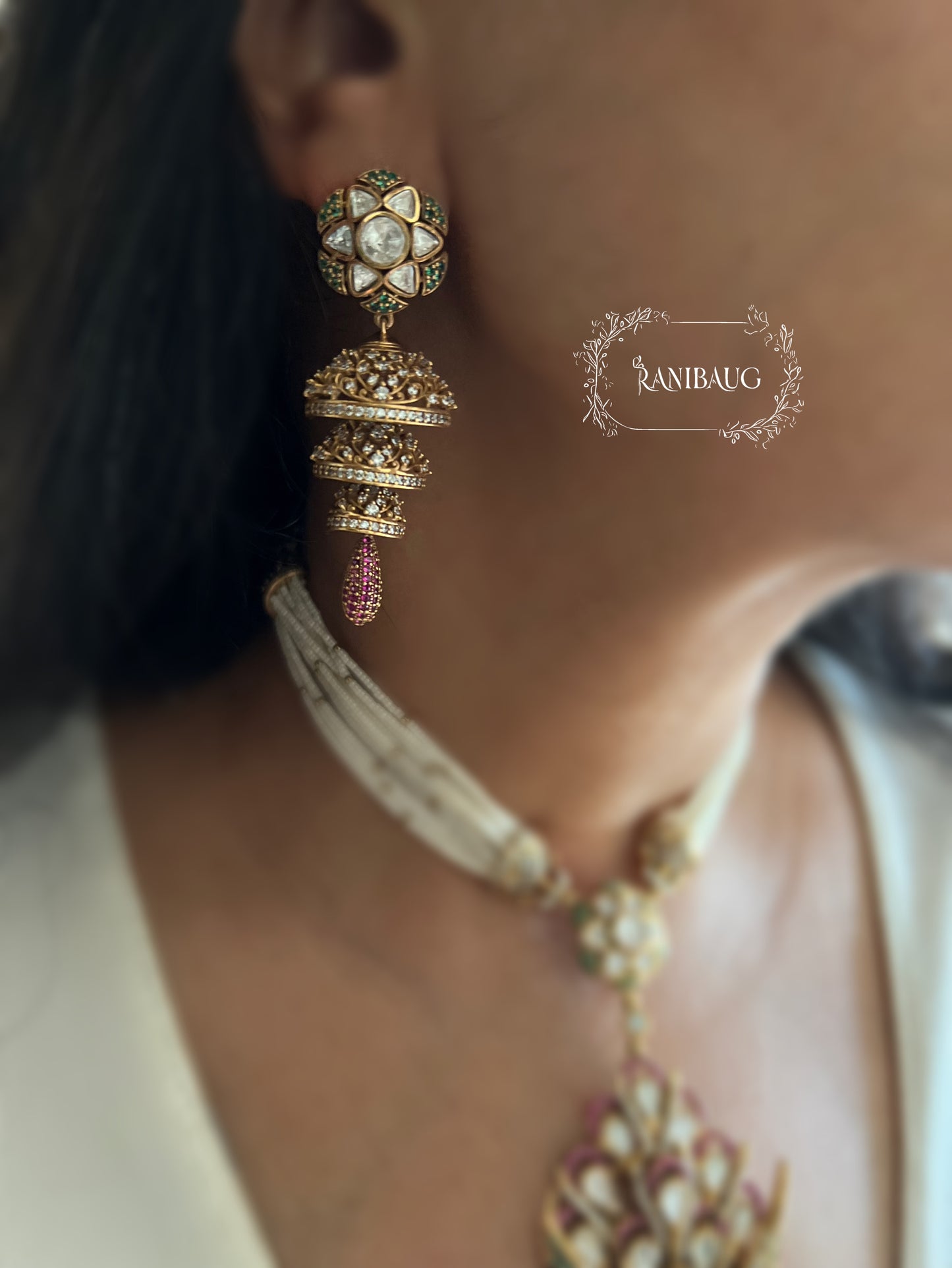 Yukta Peacock Polki Antique Gold Finish Unique Designer Motif Festive Necklace By Ranibaug | The Royal Wedding Collection 2026