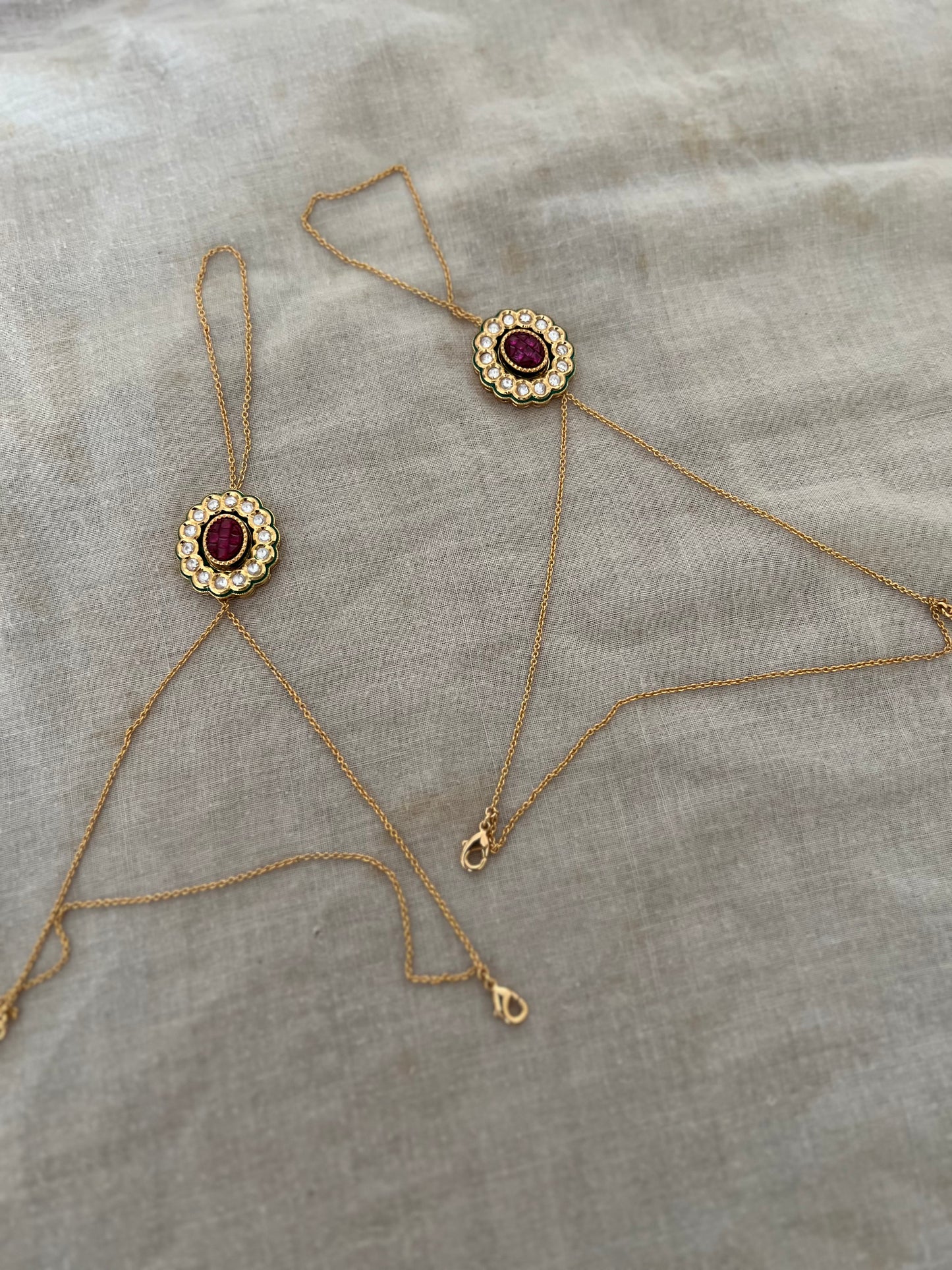 Zaria Minimal Floral Haathphool Jewelry By Ranibaug