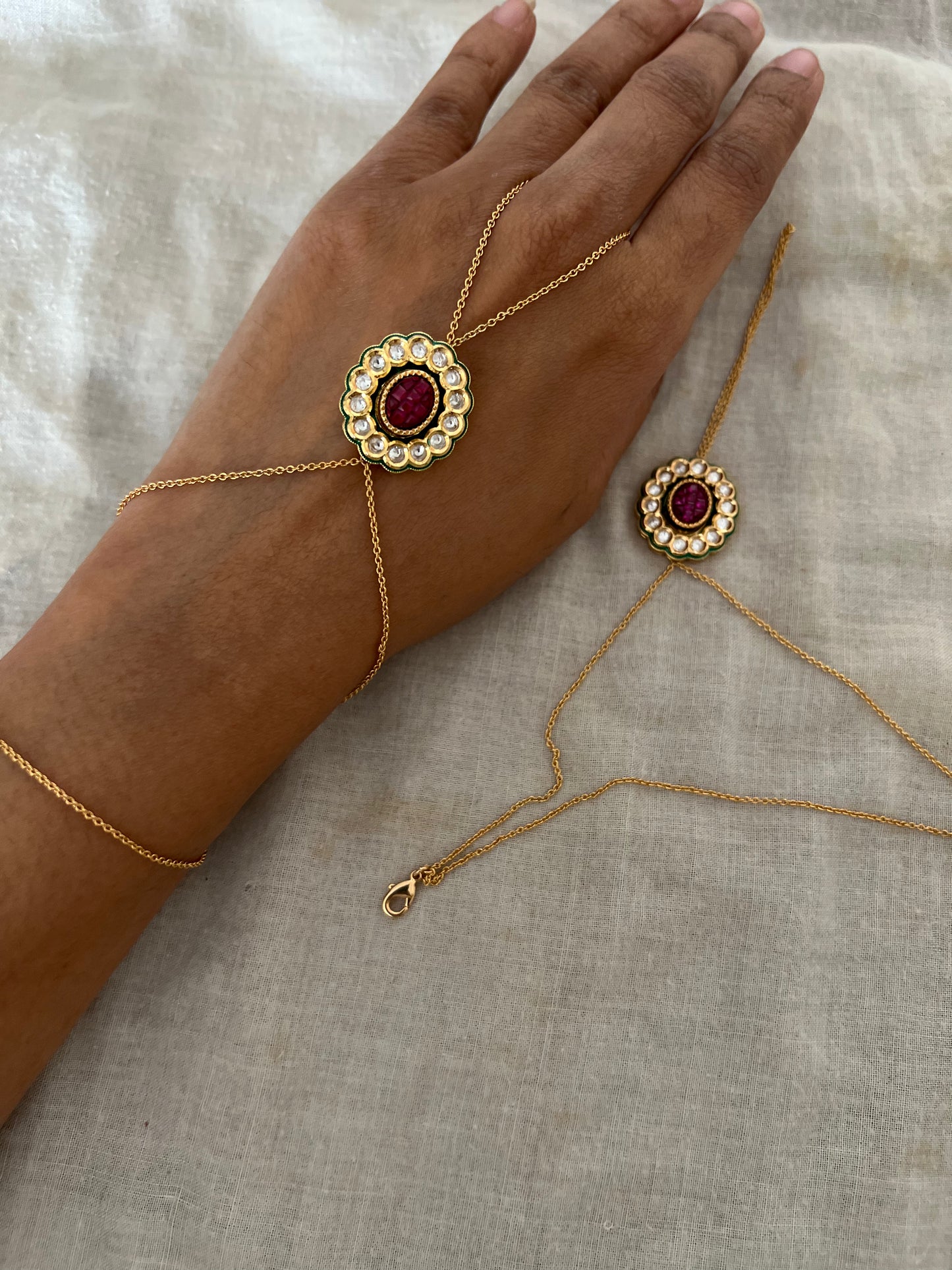 Zaria Minimal Floral Haathphool Jewelry By Ranibaug