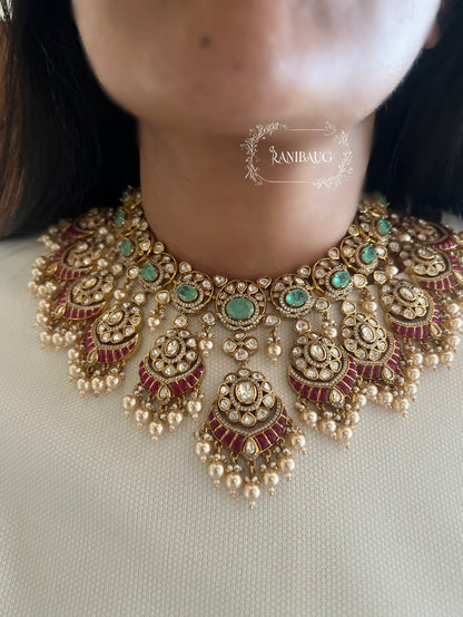 Ziva Vintage Polki Kundan Heavy Jewellery Set For Wedding By Ranibaug