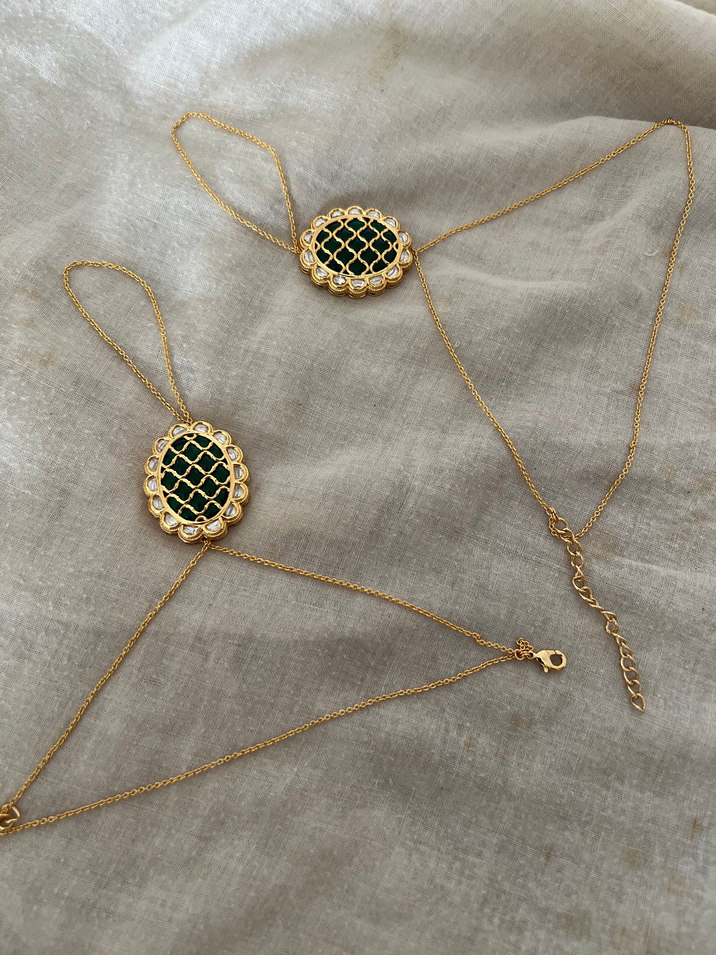 Zivika Kundan Studded Multi Color Accents Premium Gold Finish Haathphool Hand Jewellery By Ranibaug
